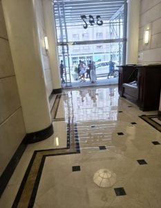 BSSI Virtual Office New York City at 347 5th Avenue, NYC lobby marble floor security desk indoor